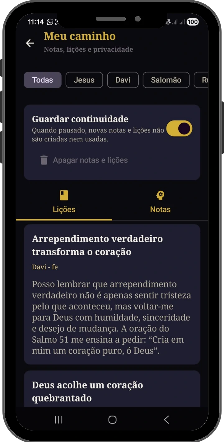 Tela de memorias e licoes no Sapienza